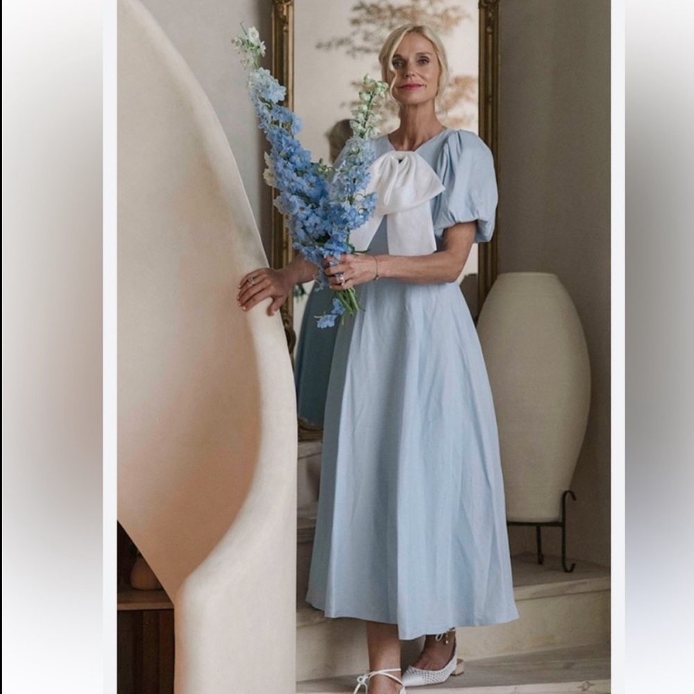 ANTONIO MELANI Light Blue Midi Dress